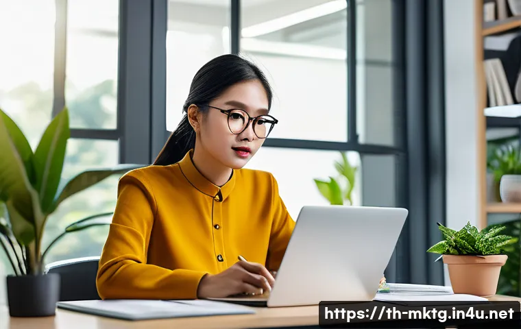 마케팅관리사 시험 응시 자격 조건 - A professional Thai marketing candidate preparing for a certification exam in a modern home office s...